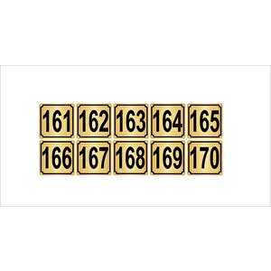 Metal Kapı,masa,dolap Numarası 7cmx7cm 10 Adet (161…170) Altın Renk Metal