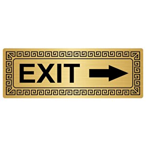 Exit Sağa 7cmx20cm Metal Yönlendi̇rme Levhasi Altin Renk Metal