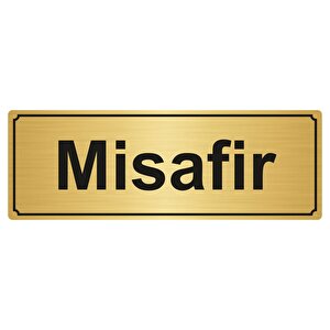Mi̇safi̇r Yönlendi̇rme Levhasi 10cmx20cm Altin Renk Metal