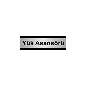 Yük Asansörü 10x20cm Gümüş Renk Metal Yönlendirme Levhası