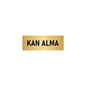 Metal Yönlendirme Levhası, Departman Kapı İsimliği Kan Alma 5x20 Cm Altın Renk