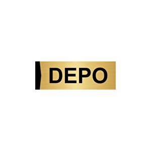 Depo 5x20cm Altın Renk Metal Yönlendirme Levhası