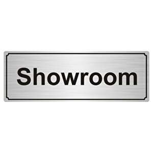 Showroom Yönlendi̇rme Levhasi 7cmx20cm Gümüş Renk Metal
