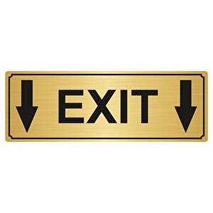 Exit Yönlendi̇rme Levhasi 7cmx20cm Altin Renk Metal