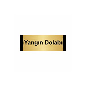 Yangın Dolabı 7x20cm Altın Renk Metal Yönlendirme Levhası