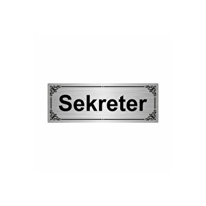 Sekreter 7x20cm Gümüş Renk Metal Yönlendirme Levhası