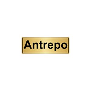 Antrepo Yönlendi̇rme Levhasi 7cmx20cm Altin Renk Metal