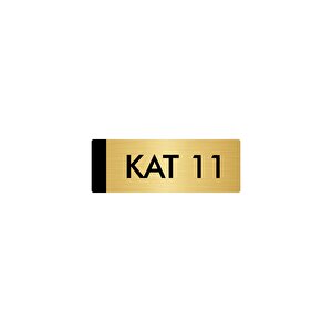 Metal Yönlendirme Levhası, Departman Kapı Isimliği Kat 11 7x20 Cm Altın Renk