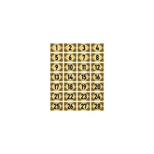 Metal Kapı Masa Dolap Numara Levhası 3,5x5cm Altın Renk 28 Adet (1…28)