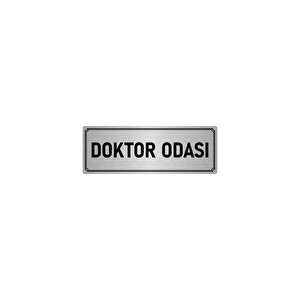 Metal Yönlendirme Levhası, Departman Kapı İsimliği Doktor Odası 7x20 Cm Gümüş Renk