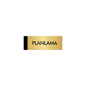 Metal Yönlendirme Levhası, Departman Kapı Isimliği Planlama 7x20 Cm Altın Renk