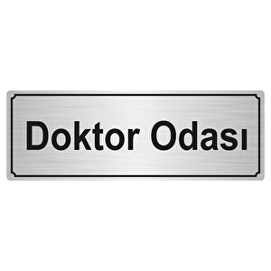 Doktor Odasi Yönlendi̇rme Levhasi 10cmx20cm Gümüş Renk Metal