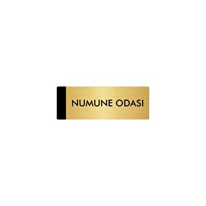 Metal Yönlendirme Levhası, Departman Kapı Isimliği Numune Odası 10x20 Cm Altın Renk