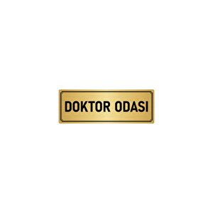 Metal Yönlendirme Levhası, Departman Kapı İsimliği Doktor Odası 5x20 Cm Altın Renk