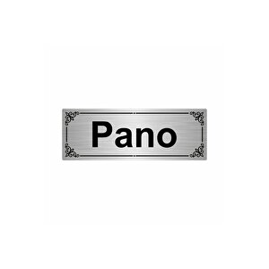 Pano 7x20cm Gümüş Renk Metal Yönlendirme Levhası