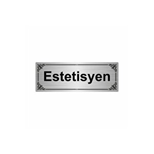 Esteisyen 7x20cm Gümüş Renk Metal Yönlendirme Levhası