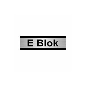 E Blok 5x20cm Gümüş Renk Metal Yönlendirme Levhası