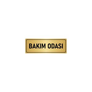 Metal Yönlendirme Levhası, Departman Kapı İsimliği Bakım Odası 10x20 Cm Altın Renk