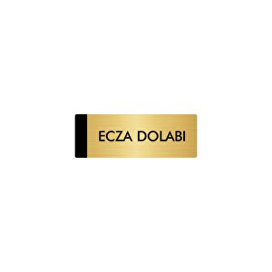 Metal Yönlendirme Levhası, Departman Kapı Isimliği Ecza Dolabı 10x20 Cm Altın Renk