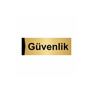 Güvenlik 10x20cm Altın Renk Metal Yönlendirme Levhası