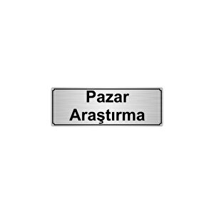 Pazar Araştirma Yönlendi̇rme Levhasi 10cmx20cm Gümüş Renk Metal
