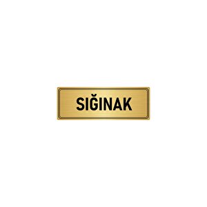 Metal Yönlendirme Levhası, Departman Kapı İsimliği Sığınak 7x20 Cm Altın Renk