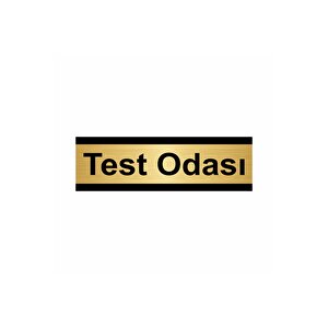 Test Odası 7x20cm Altın Renk Metal Yönlendirme Levhası