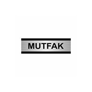 Mutfak 7x20cm Gümüş Renk Metal Yönlendirme Levhası