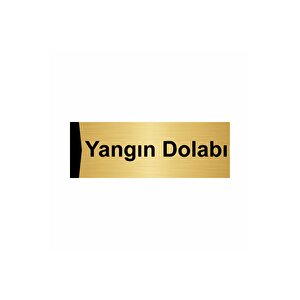 Yangın Dolabı 7x20cm Altın Renk Metal Yönlendirme Levhası