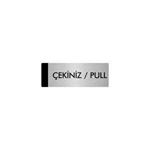 Metal Yönlendirme Levhası, Departman Kapı Isimliği Çekiniz/pull 10x20 Cm Gümüş Renk
