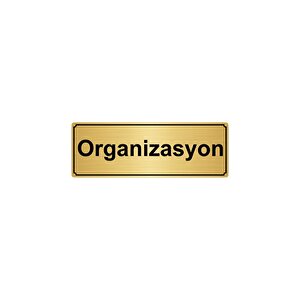 Organi̇zasyon Yönlendi̇rme Levhasi 7cmx20cm Altin Renk Metal