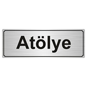 Atölye Yönlendi̇rme Levhasi 10cmx20cm Gümüş Renk Metal