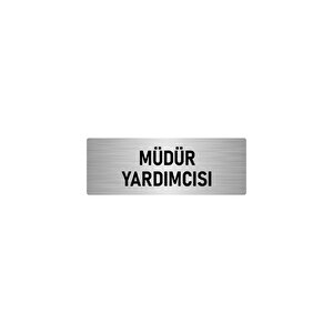 Metal Yönlendirme Levhası, Departman Kapı İsimliği Müdür Yardımcısı 7x20 Cm Gümüş Renk