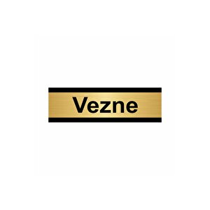 Vezne 10x20cm Altın Renk Metal Yönlendirme Levhası