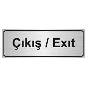 Çikiş/exit Yönlendi̇rme Levhasi 7cmx20cm Gümüş Renk Metal
