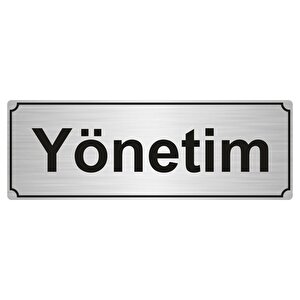 Yöneti̇m Yönlendi̇rme Levhasi 5cmx20cm Gümüş Renk Metal