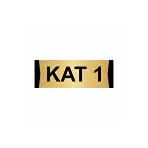 Kat 1  7x20cm Altın Renk Metal Yönlendirme Levhası
