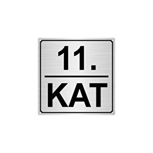11.kat 15cmx15cm Metal Yönlendi̇rme Levhasi Gümüş Renk Metal