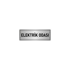 Metal Yönlendirme Levhası, Departman Kapı İsimliği Elektrik Odası 10x20 Cm Gümüş Renk