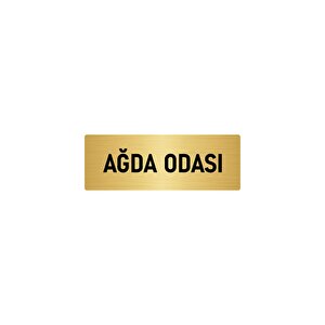 Metal Yönlendirme Levhası, Departman Kapı İsimliği Ağda Odası 7x20 Cm Altın Renk