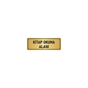 Metal Yönlendirme Levhası, Departman Kapı İsimliği Kitap Okuma Alanı 5x20 Cm Altın Renk