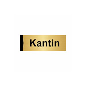 Kantin 7x20cm Altın Renk Metal Yönlendirme Levhası