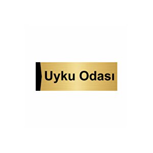 Uyku Odası 5x20cm Altın Renk Metal Yönlendirme Levhası