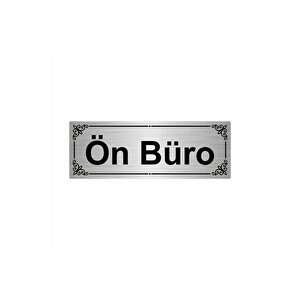 Ön Büro 7x20cm Gümüş Renk Metal Yönlendirme Levhası