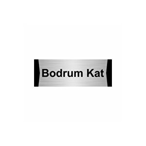 Bodrum Kat 5x20cm Gümüş Renk Metal Yönlendirme Levhası