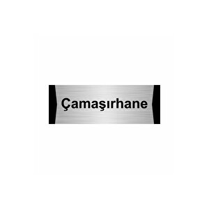 Çamaşırhane 10x20cm Gümüş Renk Metal Yönlendirme Levhası