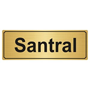 Santral Yönlendi̇rme Levhasi 10cmx20cm Altin Renk Metal