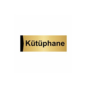 Kütüphane 7x20cm Altın Renk Metal Yönlendirme Levhası