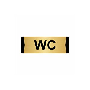 Wc 10x20cm Altın Renk Metal Yönlendirme Levhası