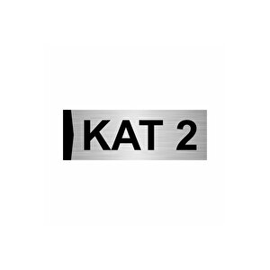 Kat 2  7x20cm Gümüş Renk Metal Yönlendirme Levhası